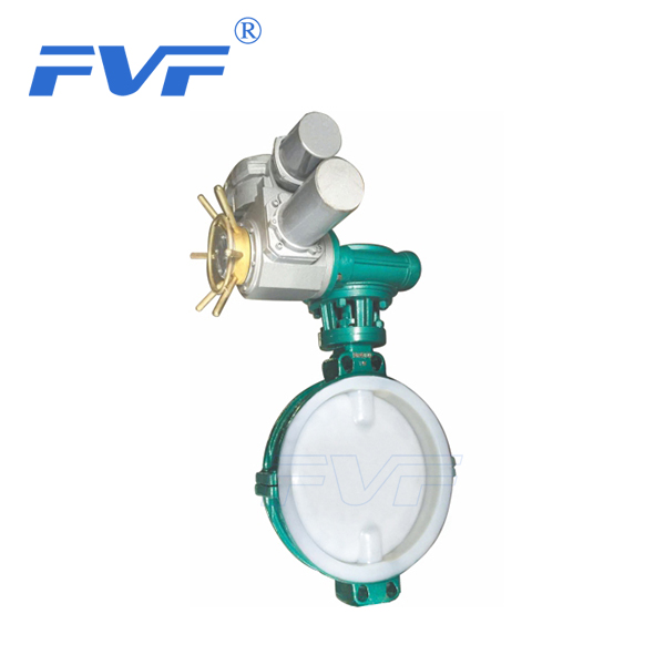 PTFE Lined Electric Wafer Type Butterfly Valve