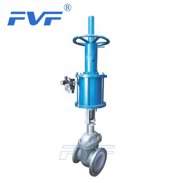 Pneumatic PTFE Lined Flanged Gate Valve