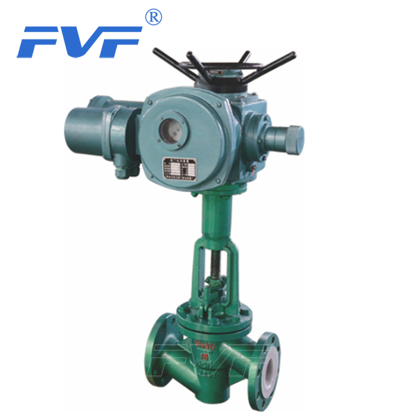 PTFE Lined Globe Valve With Electric Actuator