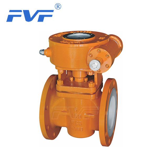 PTFE Lined Plug Valve With Worm Gear
