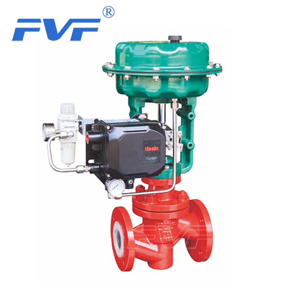 PTFE PFA FEP Lined Control Valve With Pneumatic Actuator