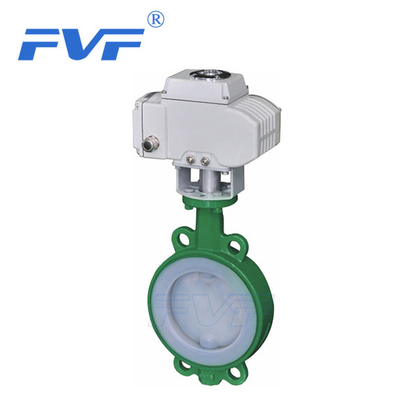 Fluorine Lined Electric Wafer Butterfly Valve