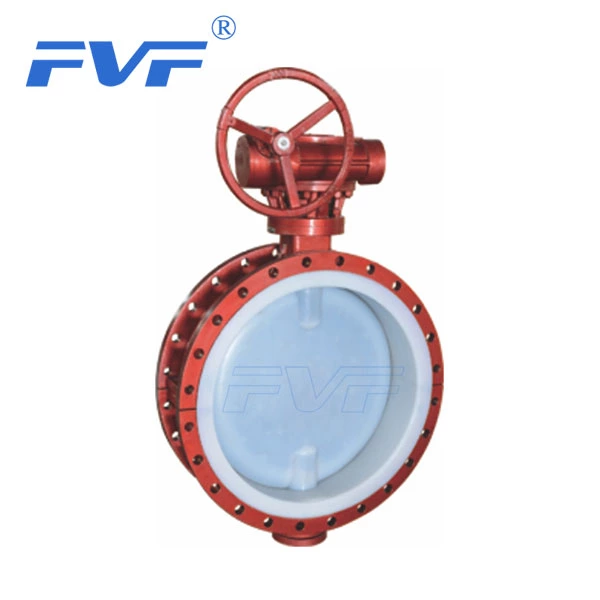 Gear Operated PFA Lined Butterfly Valve With Flange End