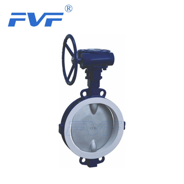 Half PTFE Lined Wafer Butterfly Valve With Worm Gear
