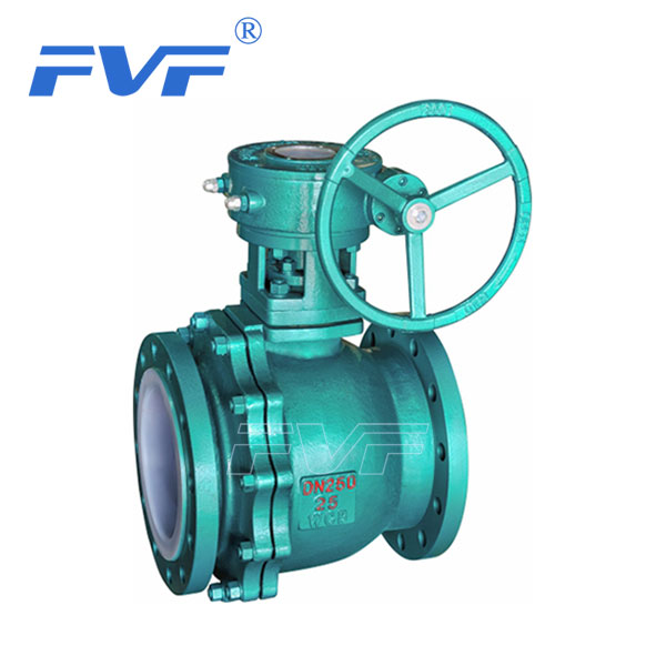 PFA Lined Ball Valve With Worm Gear