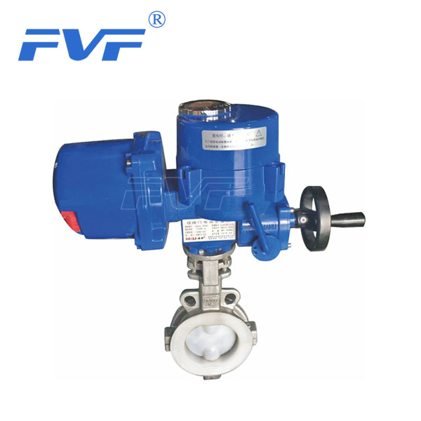 PTFE Lined Electric Flange Type Butterfly Valve