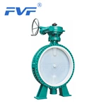 PTFE Lined Flange Type Butterfly Valve With Worm Gear