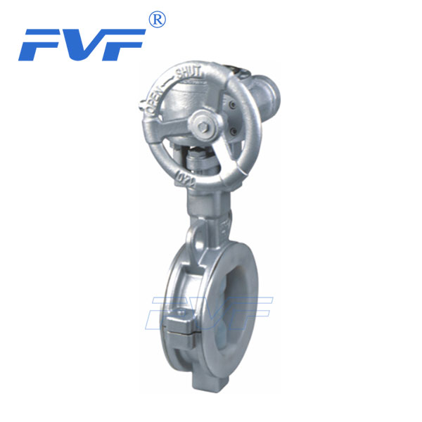 Worm Gear Operated Fluorine Lined Wafer Type Butterfly Valve