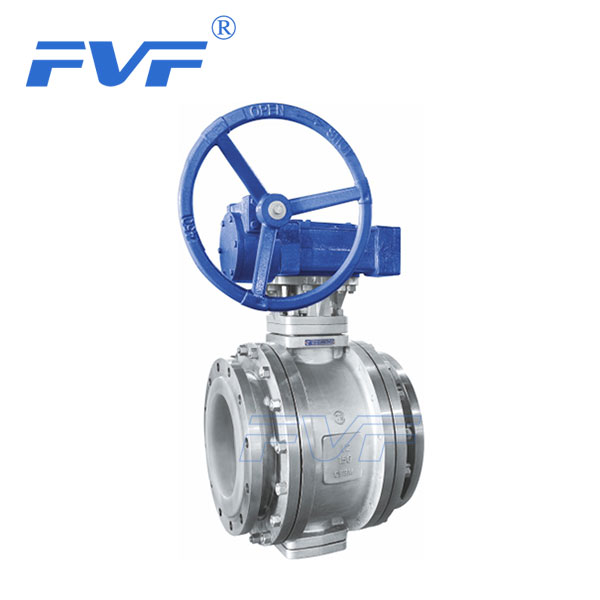 Worm Gear Operated PFA PTFE FEP Lined 3PC Ball Valve
