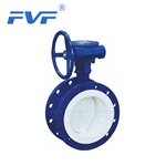 Worm Gear Operated PTFE Lined Flanged Butterfly Valve