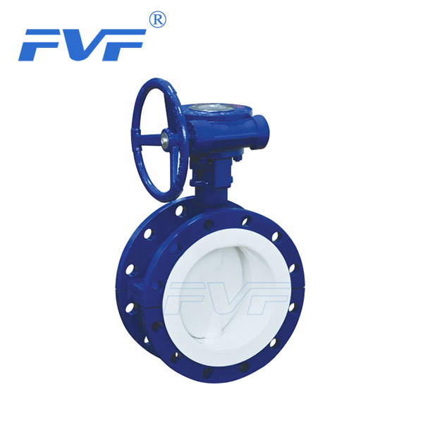Worm Gear Operated PTFE Lined Flanged Butterfly Valve