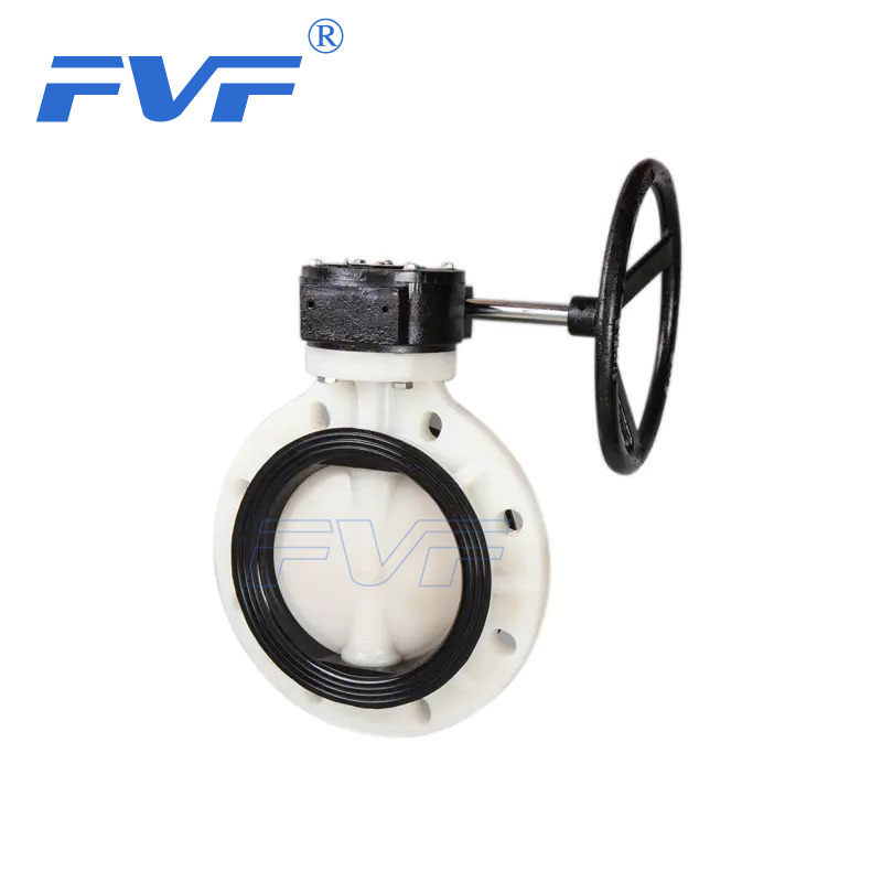 PVDF Wafer Worm Gear Operated Butterfly Valve