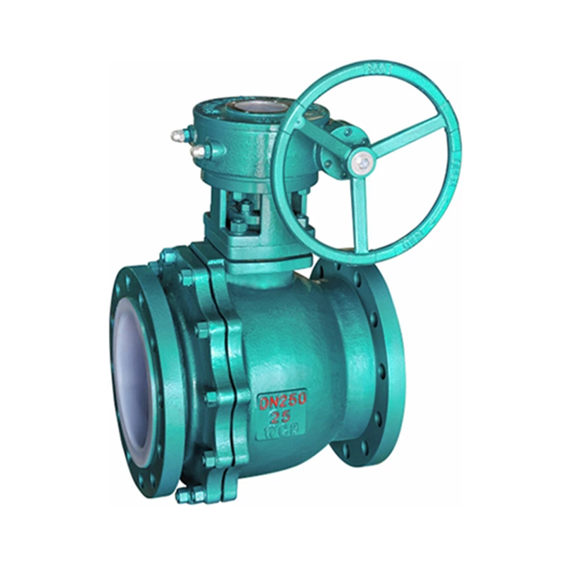 PFA Lined Ball Valve With Worm Gear